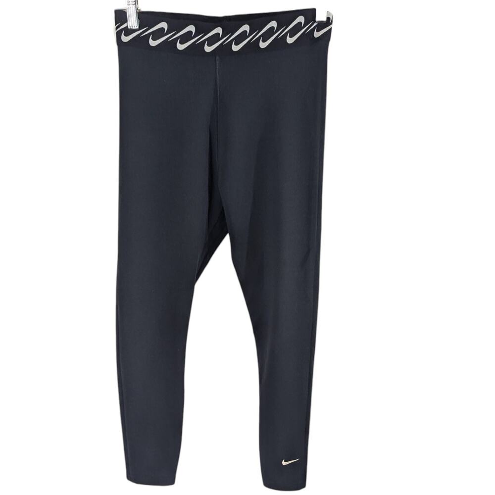 Nike Pro Leggings Medium Womens Black Swoosh High Rise Waist Yoga Pants